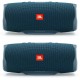 JBL Charge 4 Portable Waterproof Wireless Bluetooth Speaker Bundle - (Pair) Blue