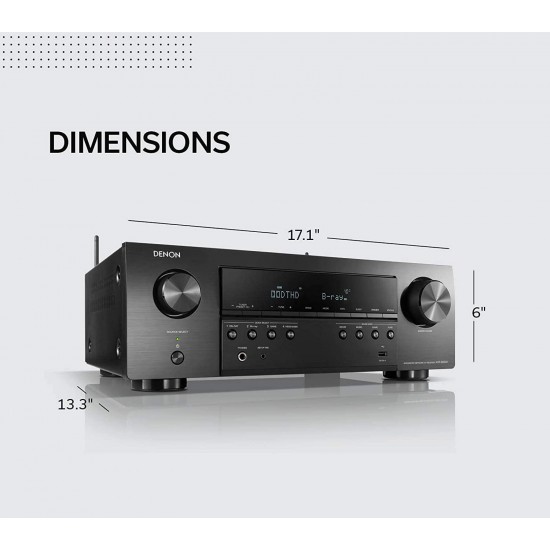 Denon S650H AV Receiver, 5.2 Channel (150W X 5) 4K UHD Home Theater Surround Sound (2019) | Music Streaming | HEOS Built-in | eARC and Upgraded HDCP