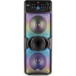 QXF LMS-210 TWS Bluetooth Dual 10” Woofer 1” Tweeter Rechargeable Recording Portable Speaker with USB/TF Card Port Wireless Microphone with Echo Control FM Radio Liquid Motion Lights (2021 Model)