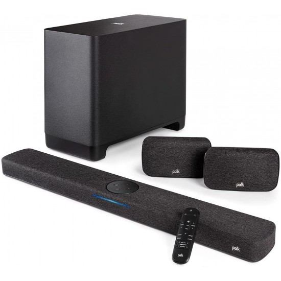 Polk Audio React Home Theater System with React Sound Bar, Wireless Subwoofer, and Wireless Surround Speakers