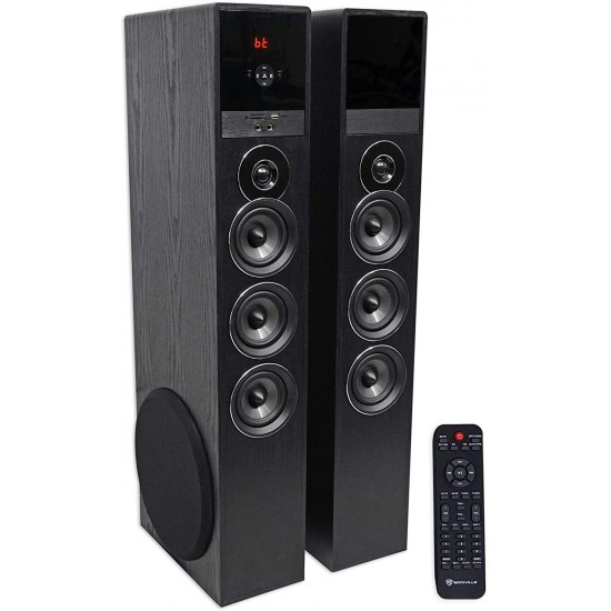 Rockville TM150B Black Home Theater System Tower Speakers 10