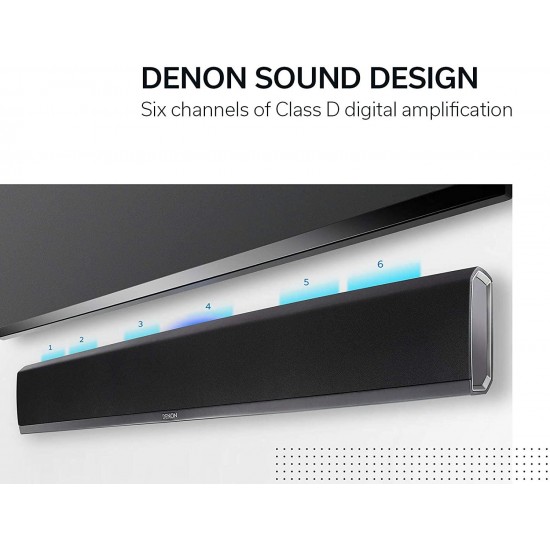 Denon DHT-S716H Home Theater Soundbar | TrueHD Surround Sound | Bluetooth, HEOS &  Alexa Compatible | Quick Setup - All Cables Included | Black