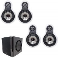 MTX Audio TF625W Bundle - 2 Pairs of MTX Audio TF625 6.5 Inch 2-Way 100W RMS 8-Ohm in-Wall Speaker, White with Niles SW8 8