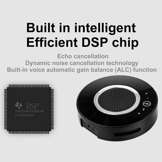 TANCEQI Speakerphone - Conference Speaker and Directional Mics Home Office, 360° Voice Pick High Volume Noise Reduction Home Office