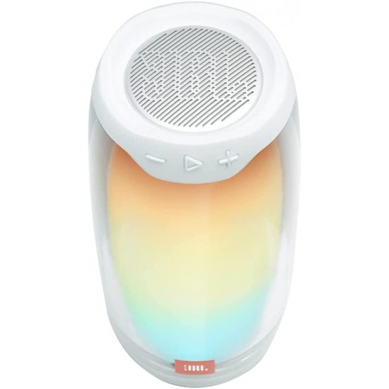 JBL Pulse 4 Waterproof Portable Bluetooth Speaker with 360 Color LED and gSport EVA Case (White)