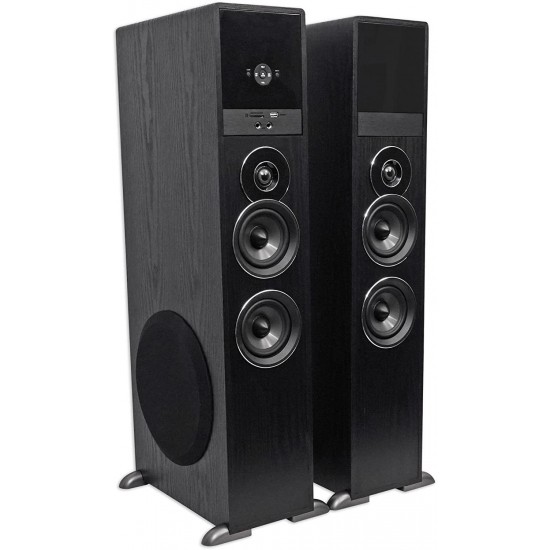 Rockville TM80B Black Home Theater System Tower Speakers 8