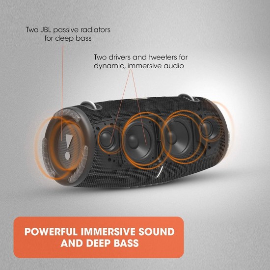 JBL Xtreme 3: Portable Speaker with Bluetooth, Built-in Battery, Waterproof and Dustproof Feature, and Charge Out - Black (JBLXTREME3BLKAM) (Renewed)