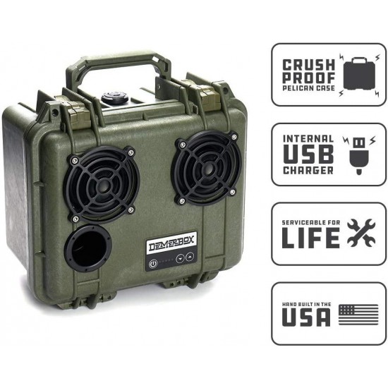 DemerBox: Waterproof, Portable, and Rugged Outdoor Bluetooth Speakers. Loud Sound, Deep Bass, 40+ hr Battery Life, Dry Box + USB Charging, Multi-Pairing Party Mode. Built to Last